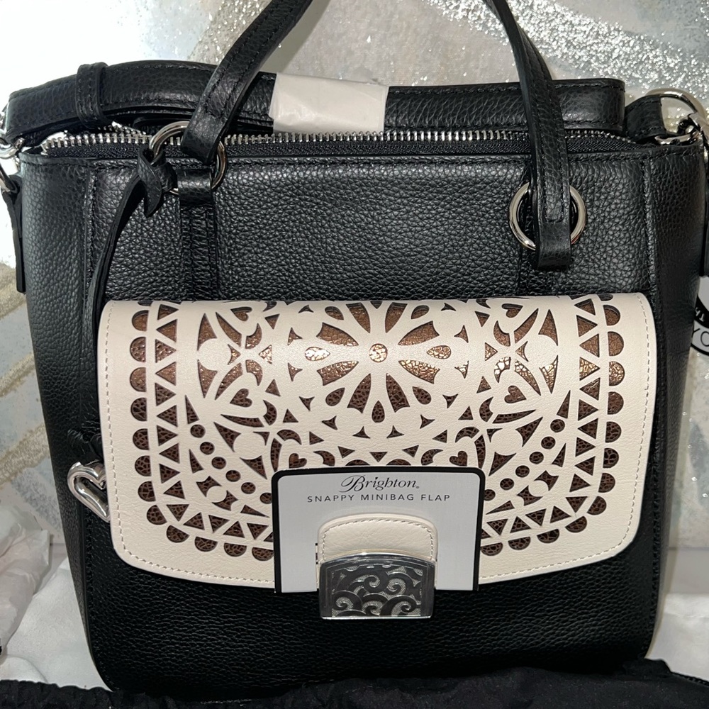 Brighton Bennett Snappy  satchel with snappy flap with insert NWT